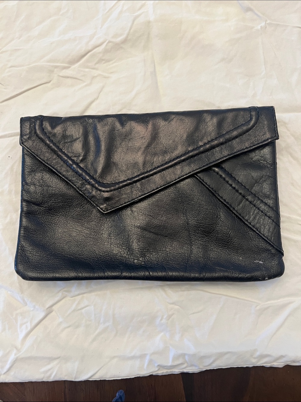 Black Envelope Clutch Bag - Women's Handbag